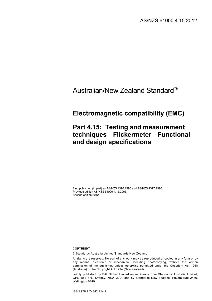 AS/NZS 61000.4.15:2012 AS/NZS 61000.4.15:2012