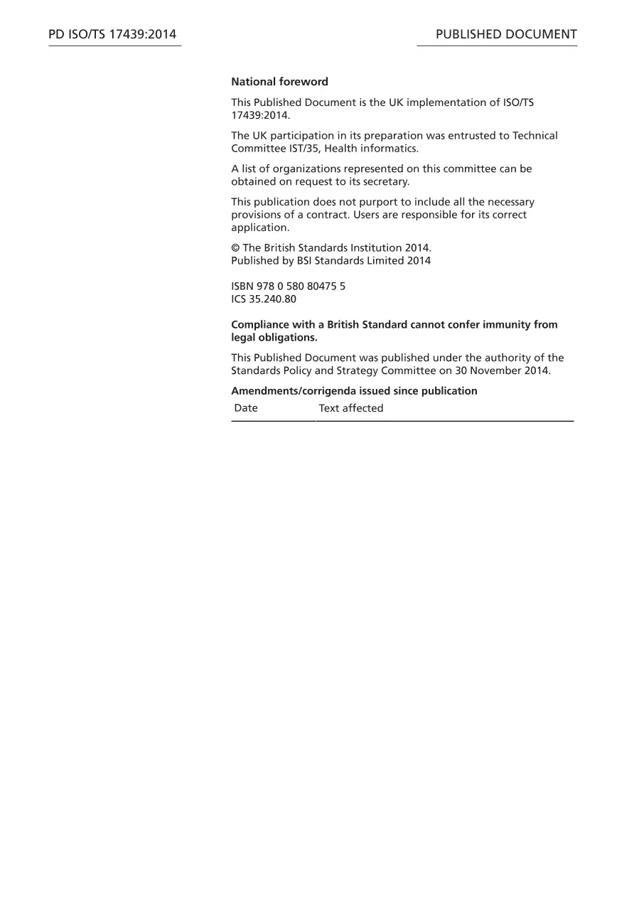 BS PD ISO/TS 17439:2014 BS PD ISO/TS 17439:2014