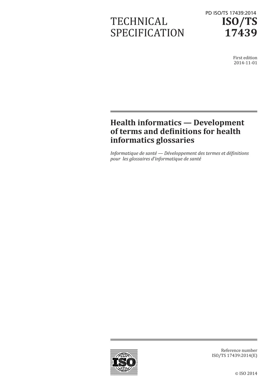 BS PD ISO/TS 17439:2014 BS PD ISO/TS 17439:2014