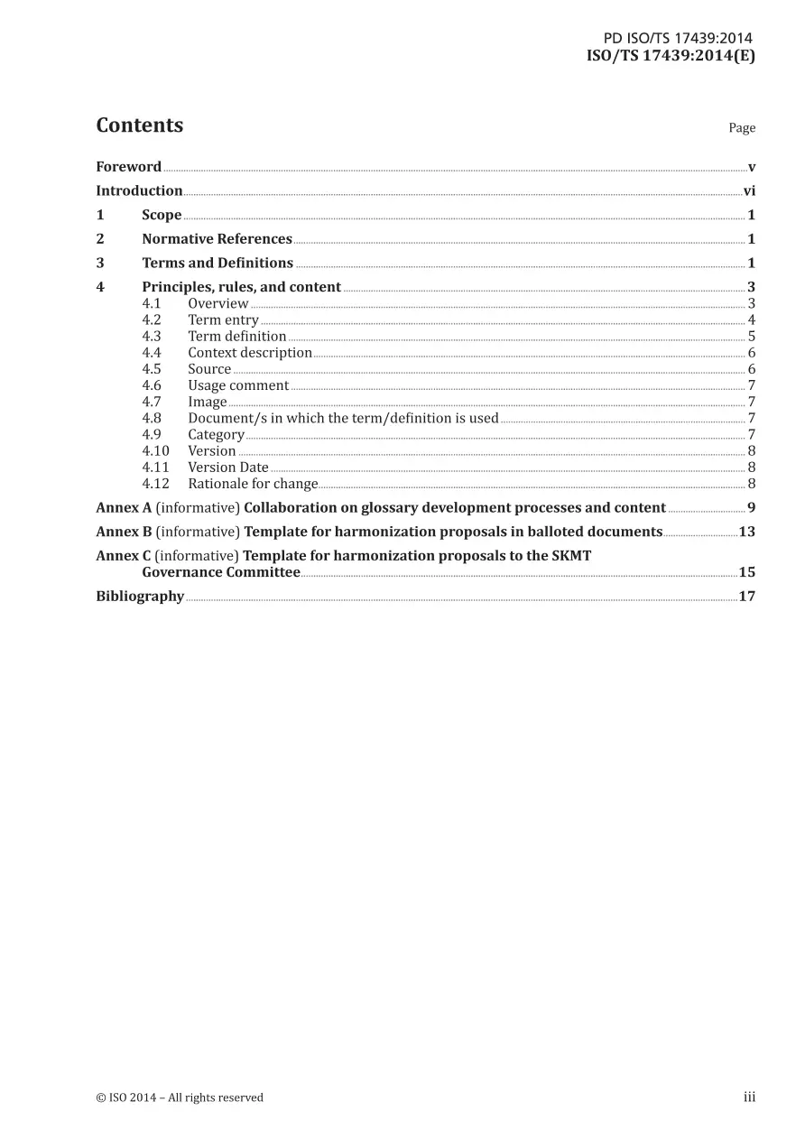 BS PD ISO/TS 17439:2014 BS PD ISO/TS 17439:2014