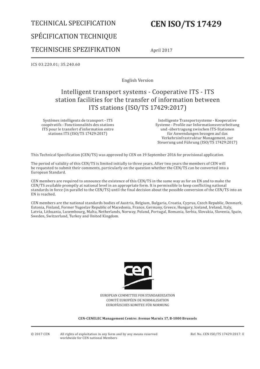 BS PD CEN ISO/TS 17429:2017 BS PD CEN ISO/TS 17429:2017