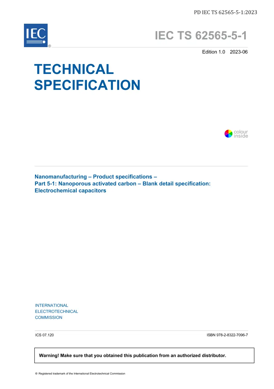 BS PD IEC TS 62565-5-1:2023 BS PD IEC TS 62565-5-1:2023