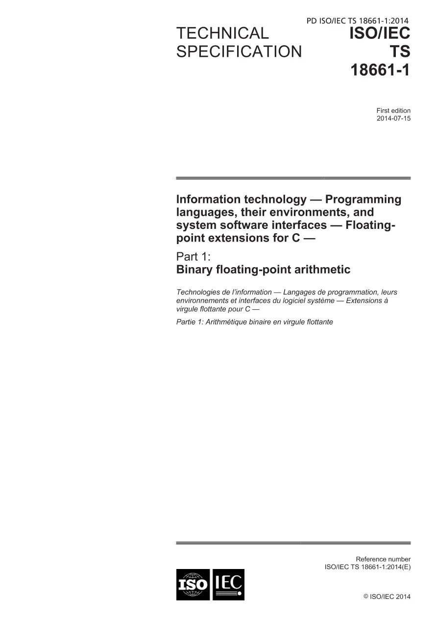 BS PD ISO/IEC TS 18661-1:2014 BS PD ISO/IEC TS 18661-1:2014