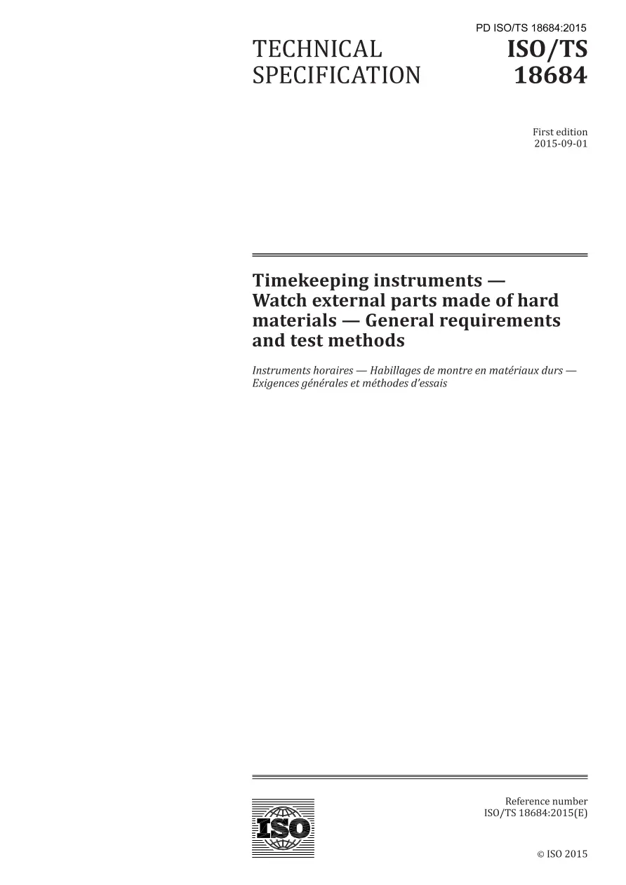 BS PD ISO/TS 18684:2015 BS PD ISO/TS 18684:2015