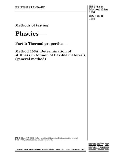 BS 2782-1:METHOD 153A:1991 BS 2782-1:METHOD 153A:1991