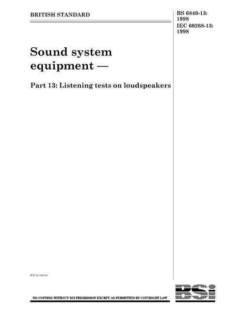 BS 6840-13:1998 BS 6840-13:1998