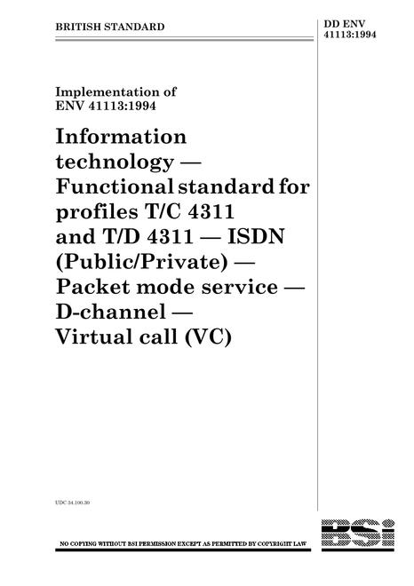 BS DD ENV 41113:1994 BS DD ENV 41113:1994