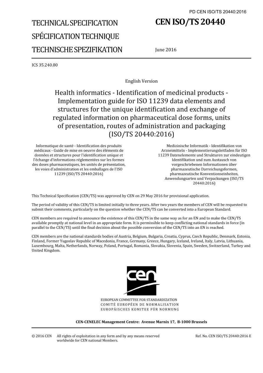 BS PD CEN ISO/TS 20440:2016 BS PD CEN ISO/TS 20440:2016