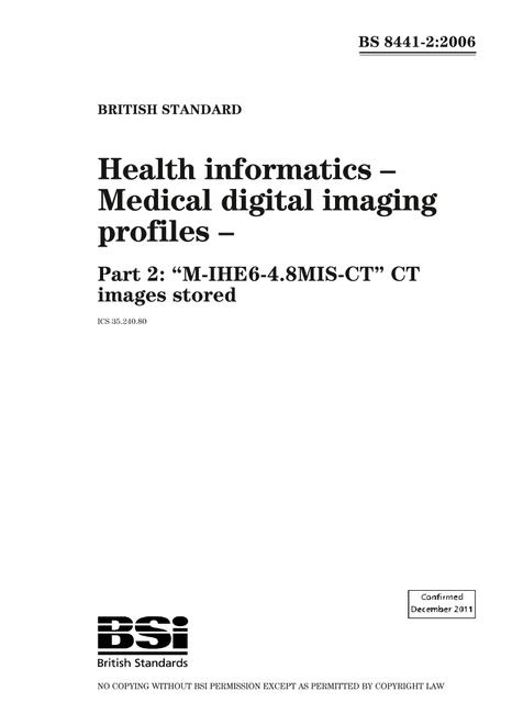 BS 8441-2:2006 BS 8441-2:2006