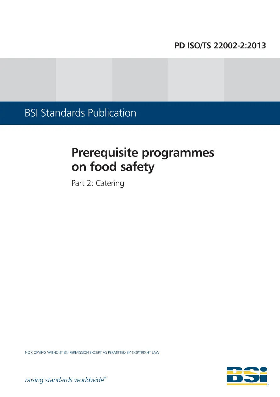 BS PD ISO/TS 22002-2:2013 BS PD ISO/TS 22002-2:2013
