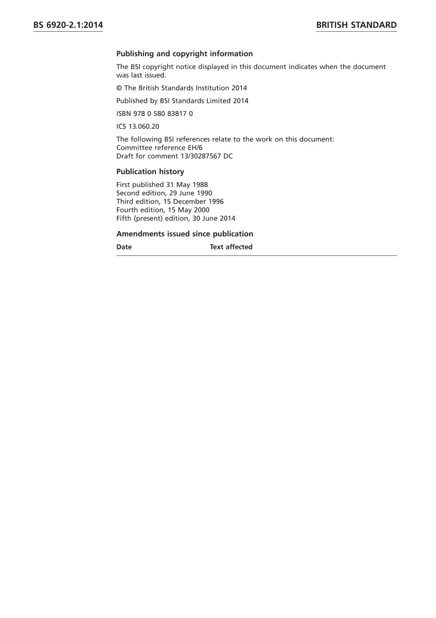 BS 6920-2.1:2014 BS 6920-2.1:2014