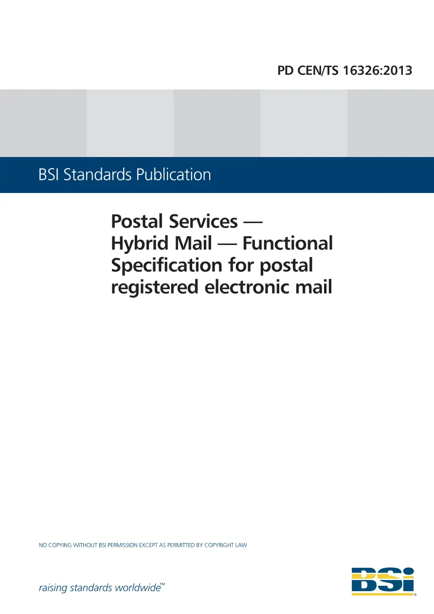 BS PD CEN/TS 16326:2013 BS PD CEN/TS 16326:2013
