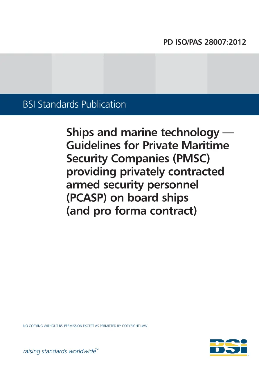 BS PD ISO/PAS 28007:2012 BS PD ISO/PAS 28007:2012