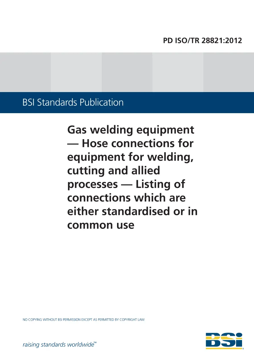 BS PD ISO/TR 28821:2012 BS PD ISO/TR 28821:2012