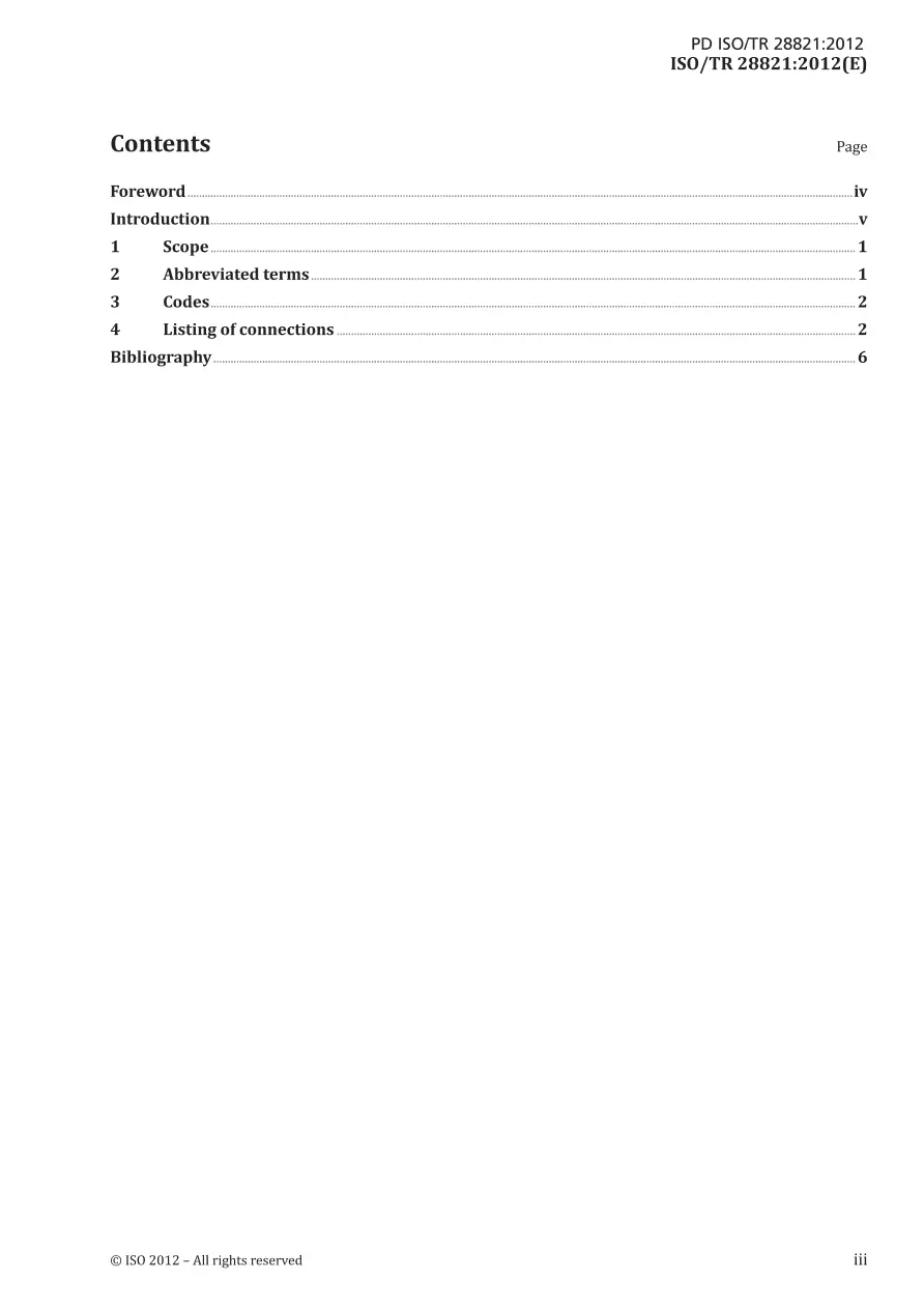 BS PD ISO/TR 28821:2012 BS PD ISO/TR 28821:2012