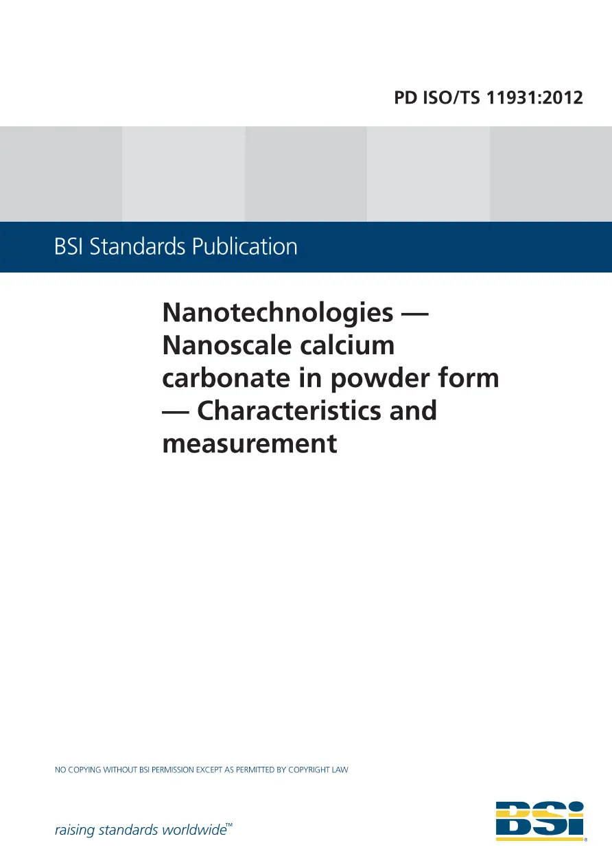 BS PD ISO/TS 11931:2012 BS PD ISO/TS 11931:2012