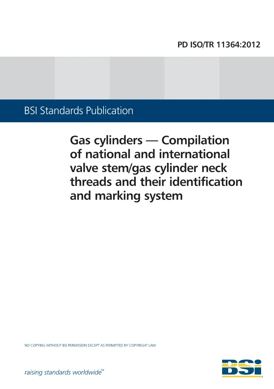 BS PD ISO/TR 11364:2012 BS PD ISO/TR 11364:2012