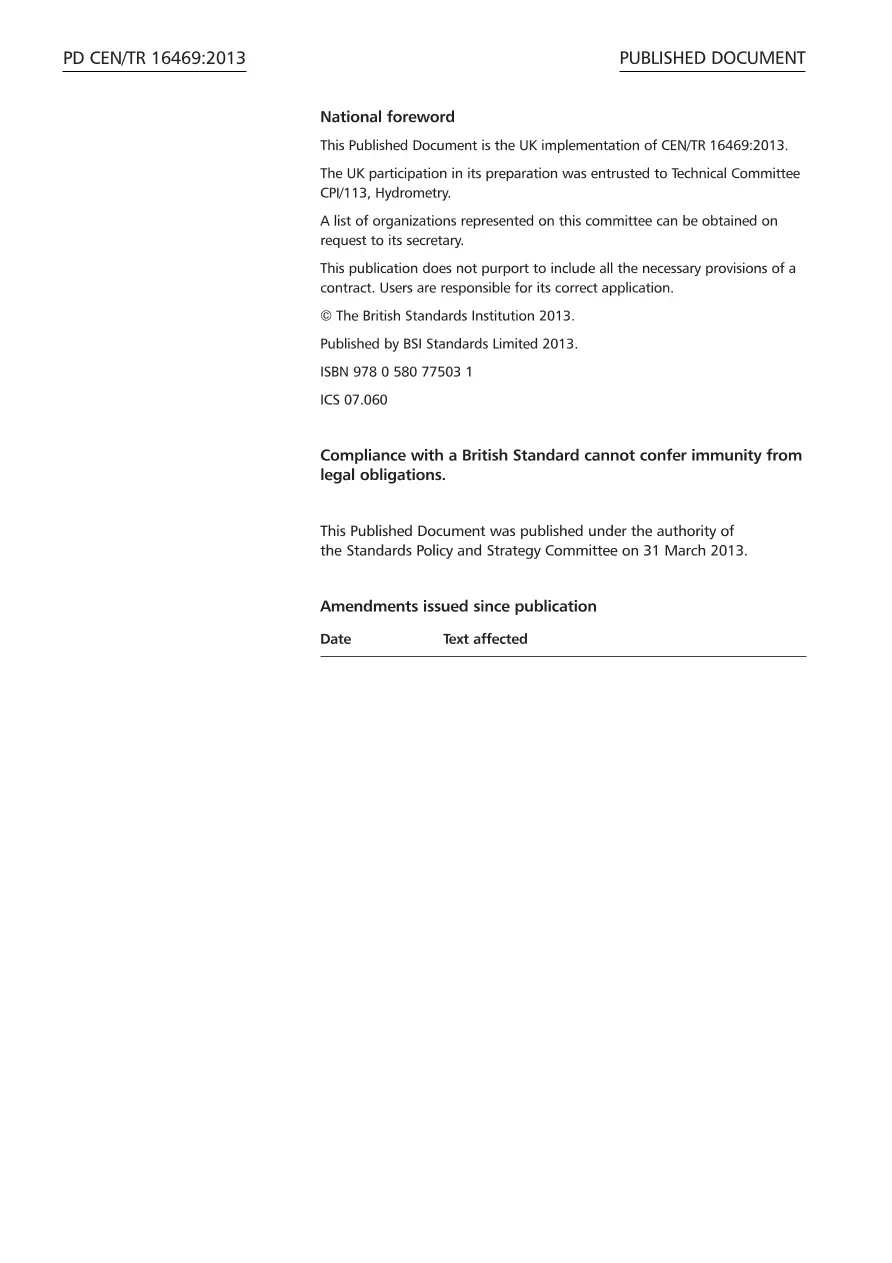 BS PD CEN/TR 16469:2013 BS PD CEN/TR 16469:2013