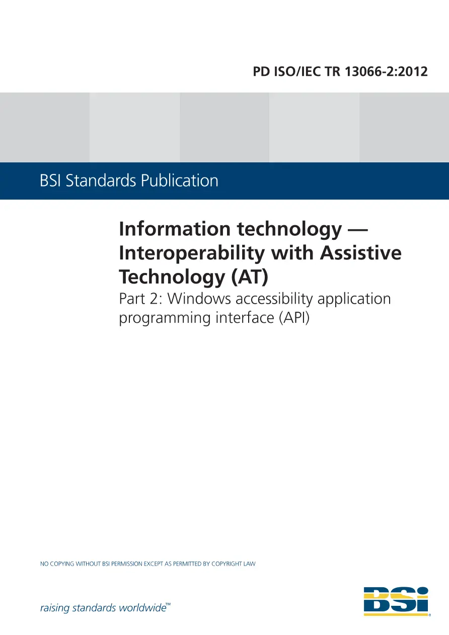 BS PD ISO/IEC TR 13066-2:2012 BS PD ISO/IEC TR 13066-2:2012