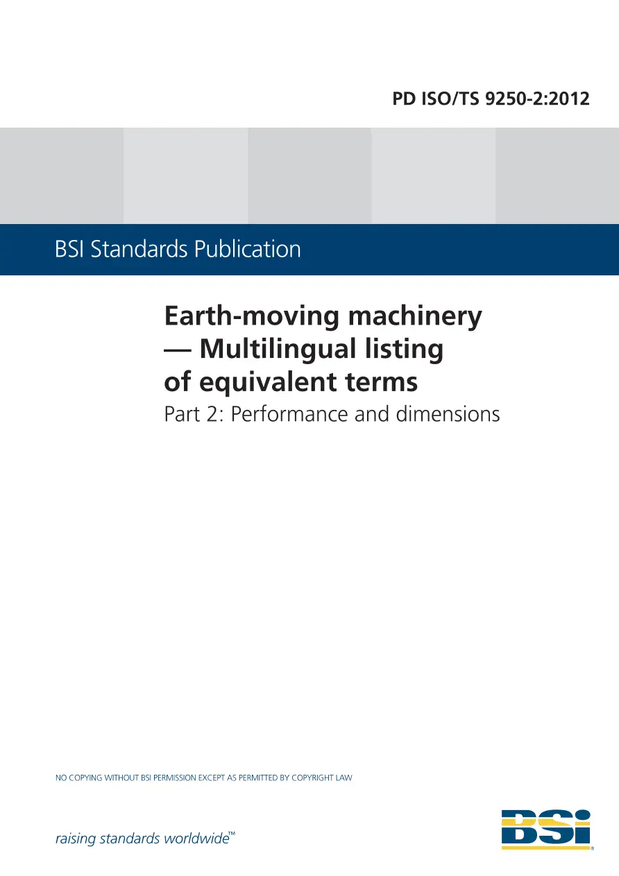 BS PD ISO/TS 9250-2:2012 BS PD ISO/TS 9250-2:2012