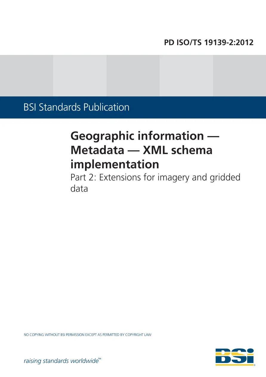 BS PD ISO/TS 19139-2:2012 BS PD ISO/TS 19139-2:2012