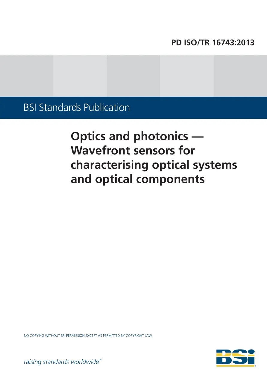 BS PD ISO/TR 16743:2013 BS PD ISO/TR 16743:2013