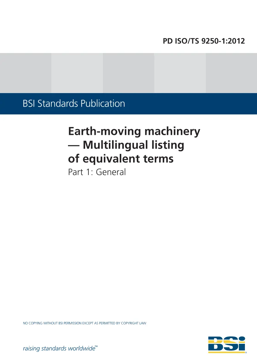 BS PD ISO/TS 9250-1:2012 BS PD ISO/TS 9250-1:2012