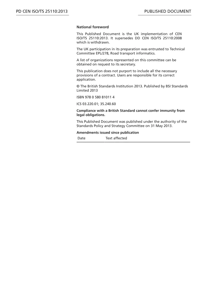 BS PD CEN ISO/TS 25110:2013 BS PD CEN ISO/TS 25110:2013