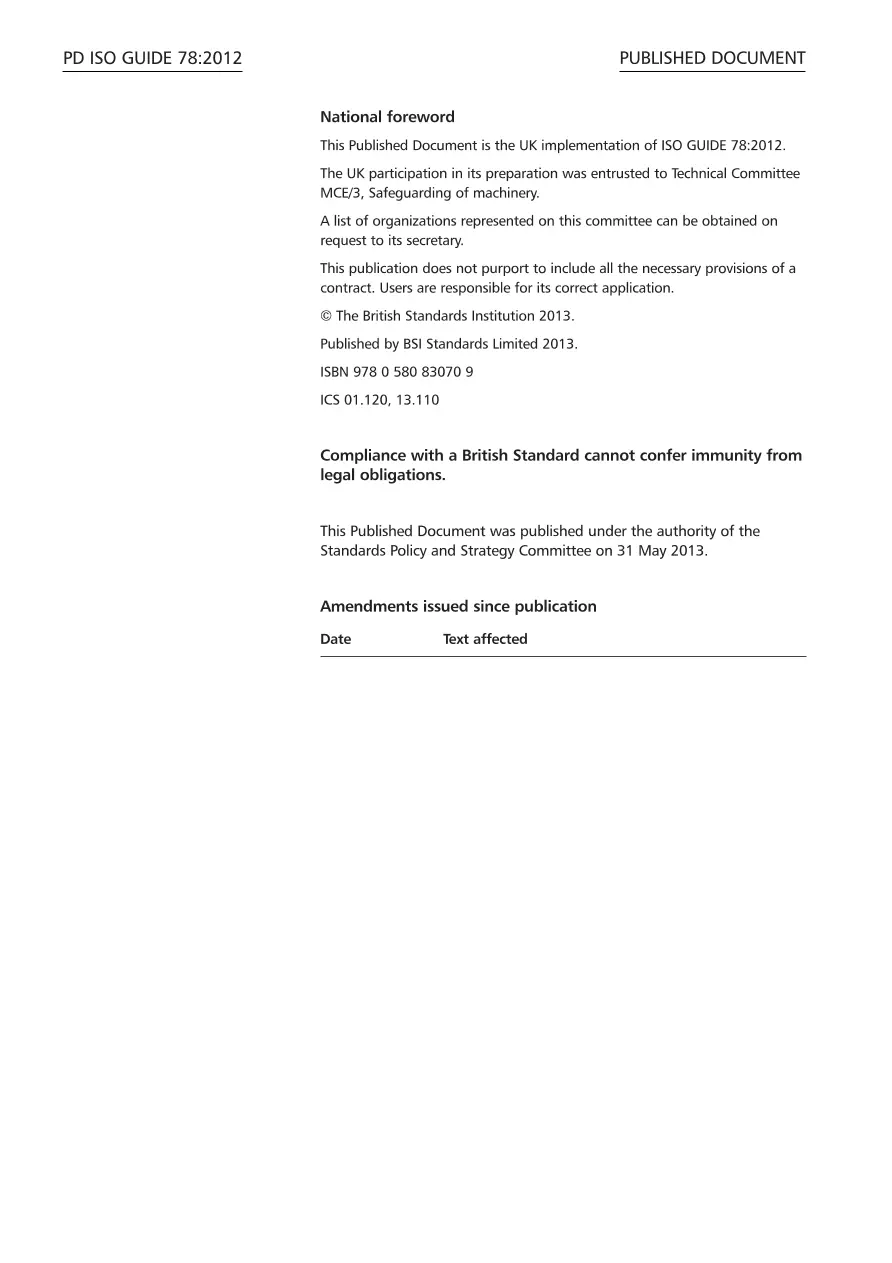 BS PD ISO GUIDE 78:2012 BS PD ISO GUIDE 78:2012