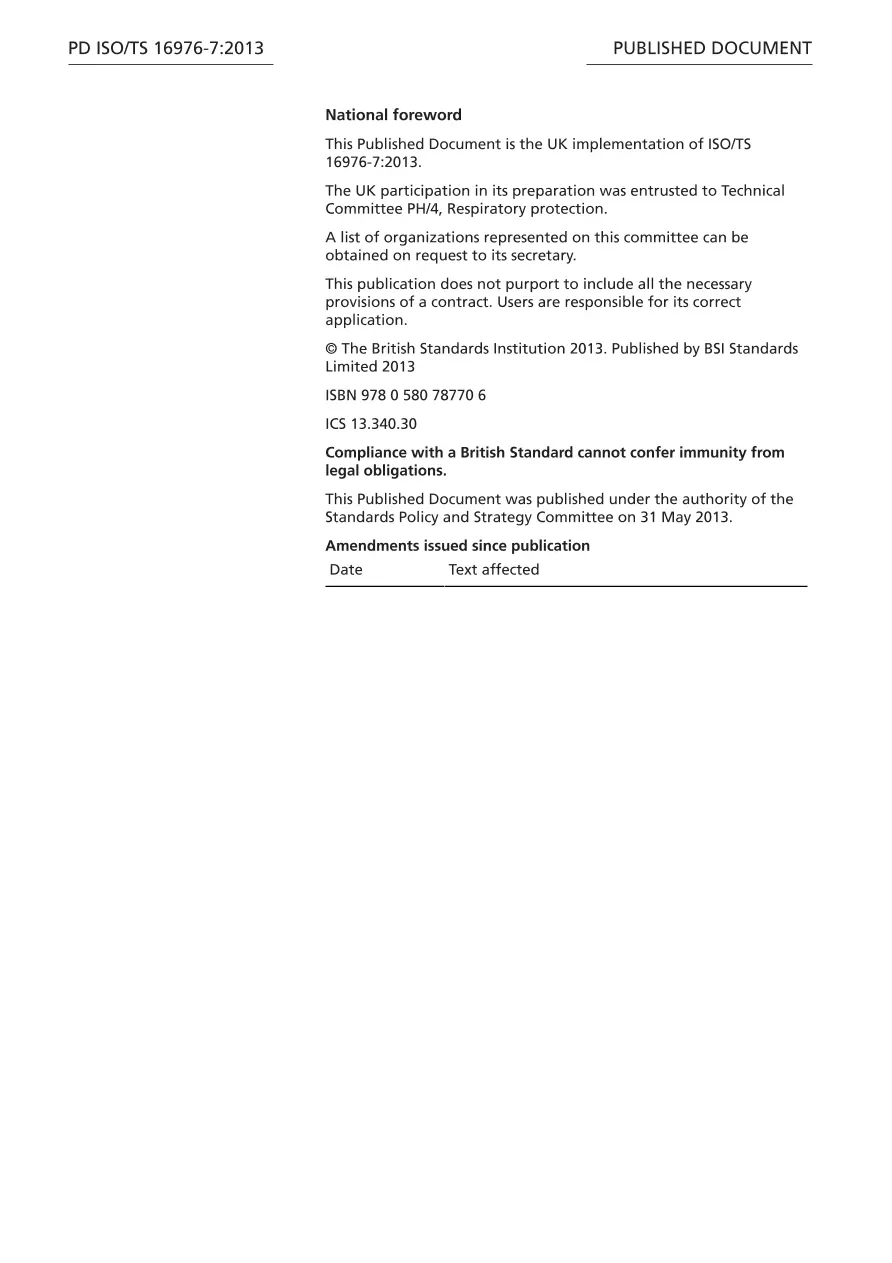 BS PD ISO/TS 16976-7:2013 BS PD ISO/TS 16976-7:2013