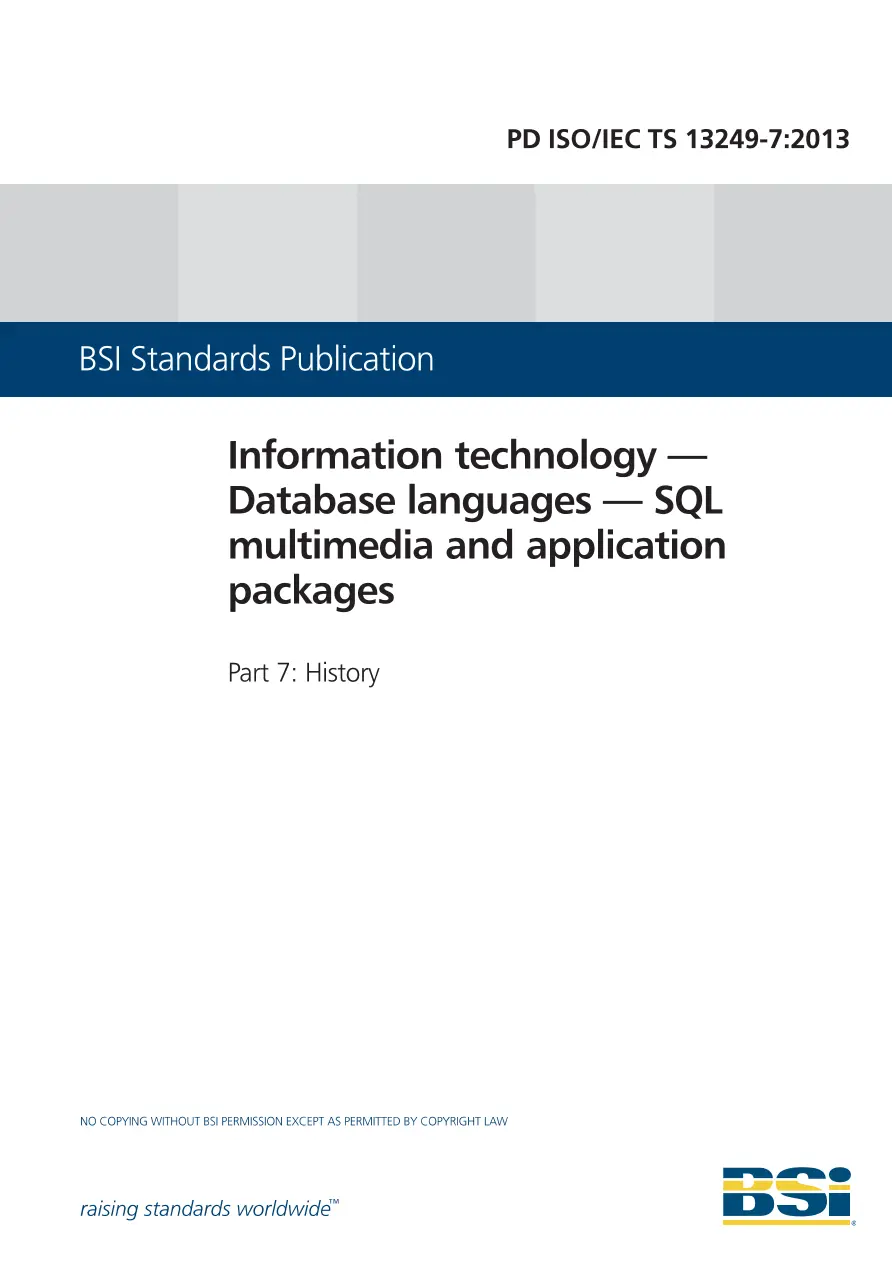 BS PD ISO/IEC TS 13249-7:2013 BS PD ISO/IEC TS 13249-7:2013