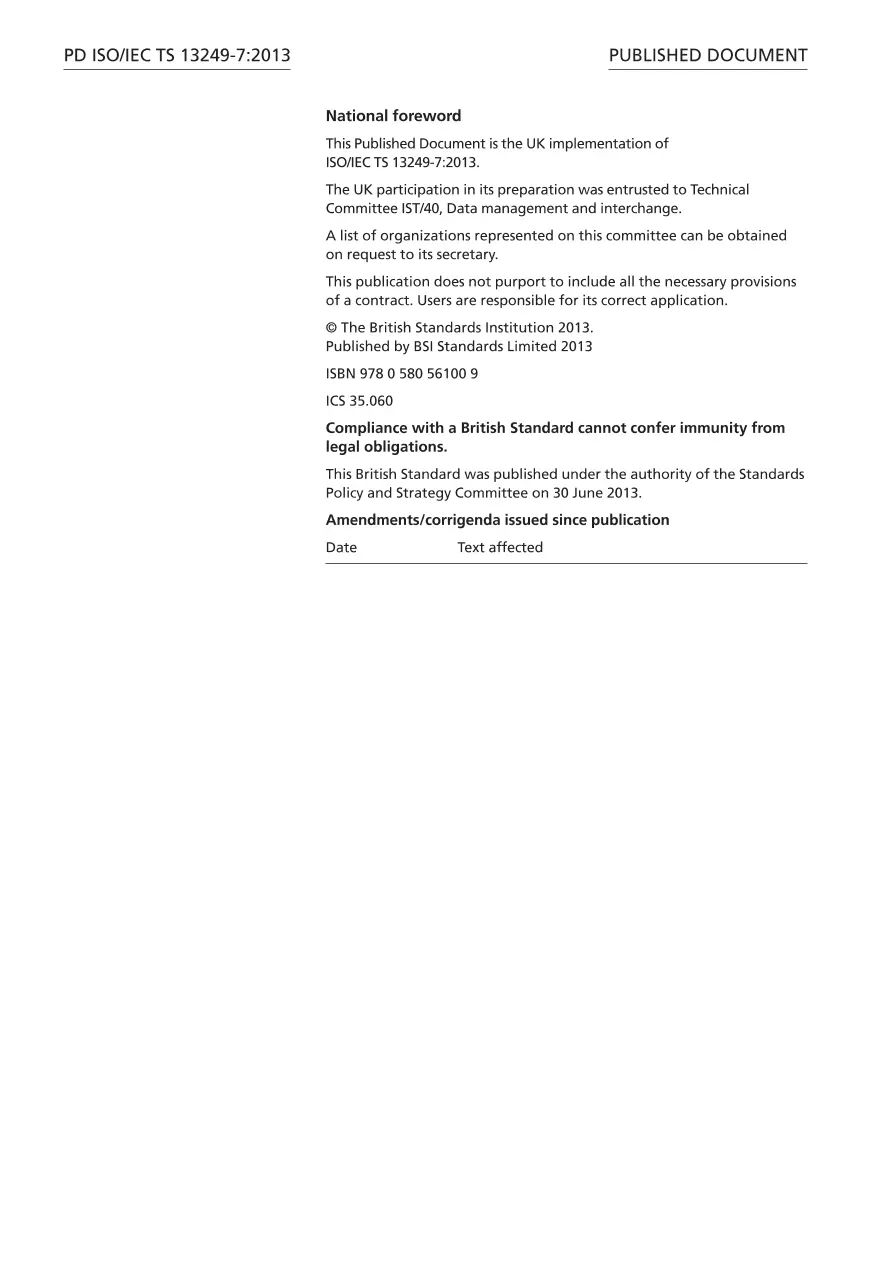 BS PD ISO/IEC TS 13249-7:2013 BS PD ISO/IEC TS 13249-7:2013