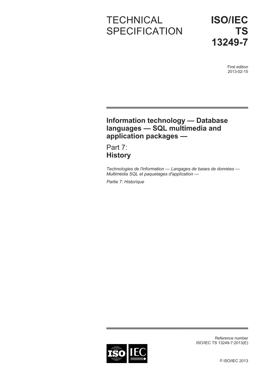 BS PD ISO/IEC TS 13249-7:2013 BS PD ISO/IEC TS 13249-7:2013