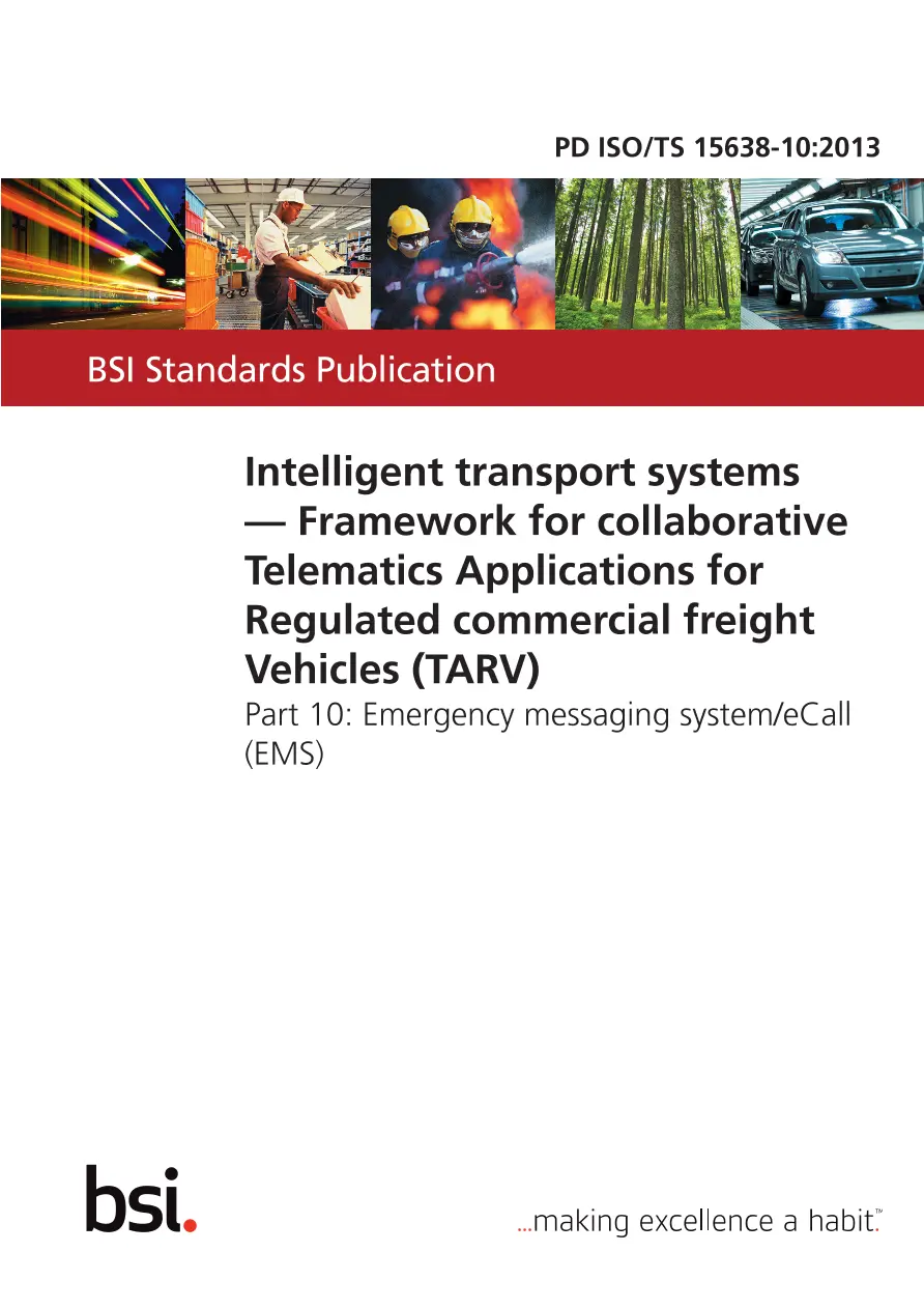 BS PD ISO/TS 15638-10:2013 BS PD ISO/TS 15638-10:2013