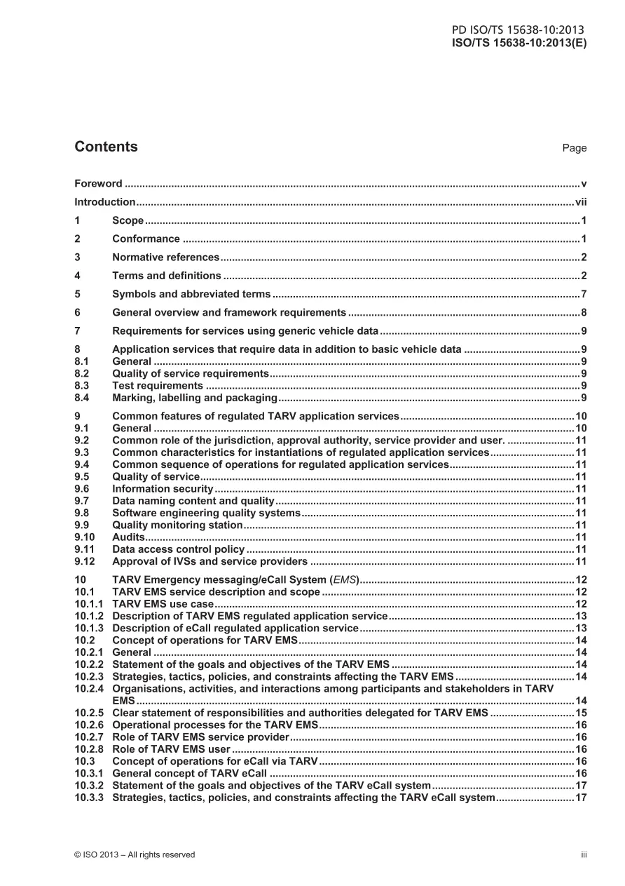 BS PD ISO/TS 15638-10:2013 BS PD ISO/TS 15638-10:2013