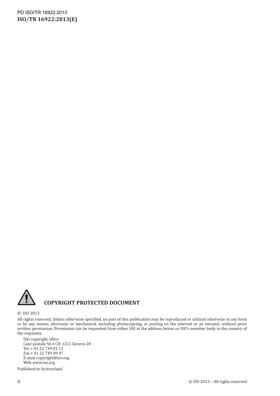 BS PD ISO/TR 16922:2013 BS PD ISO/TR 16922:2013