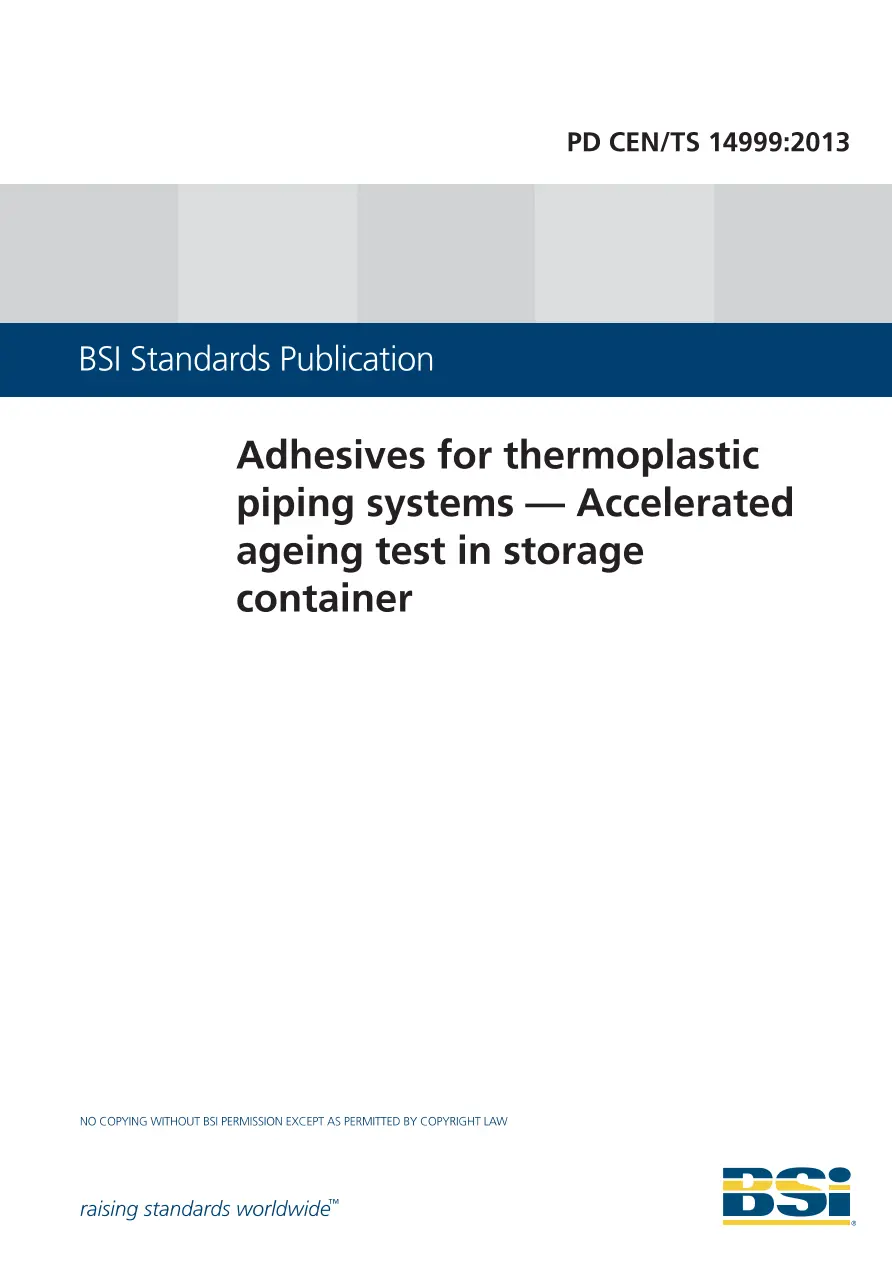 BS PD CEN/TS 14999:2013 BS PD CEN/TS 14999:2013