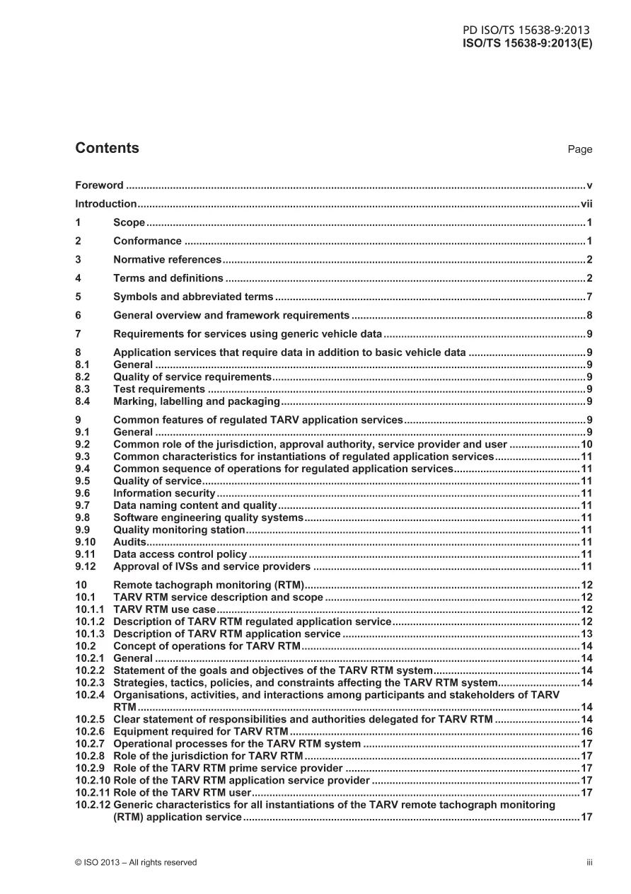 BS PD ISO/TS 15638-9:2013 BS PD ISO/TS 15638-9:2013
