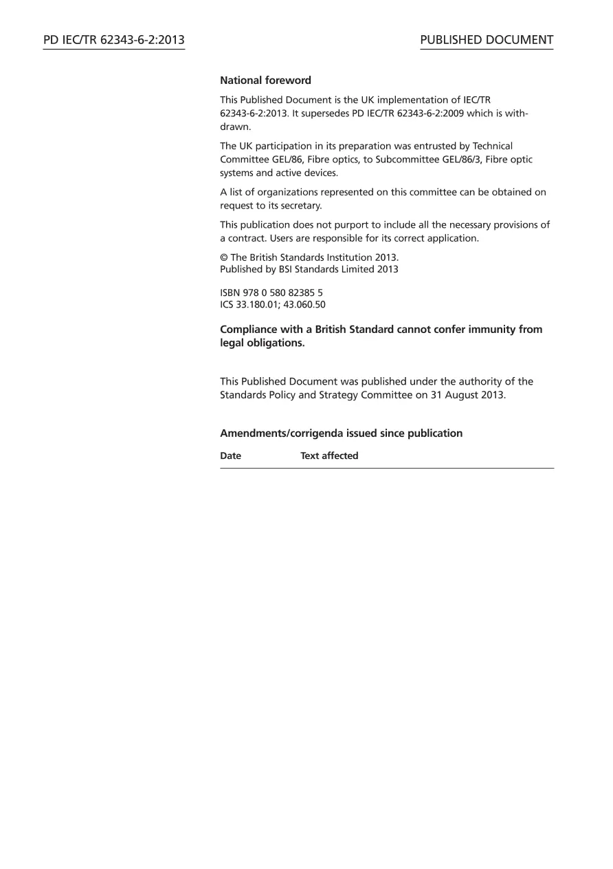 BS PD IEC/TR 62343-6-2:2013 BS PD IEC/TR 62343-6-2:2013