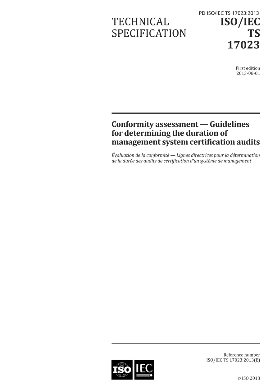 BS PD ISO/IEC TS 17023:2013 BS PD ISO/IEC TS 17023:2013