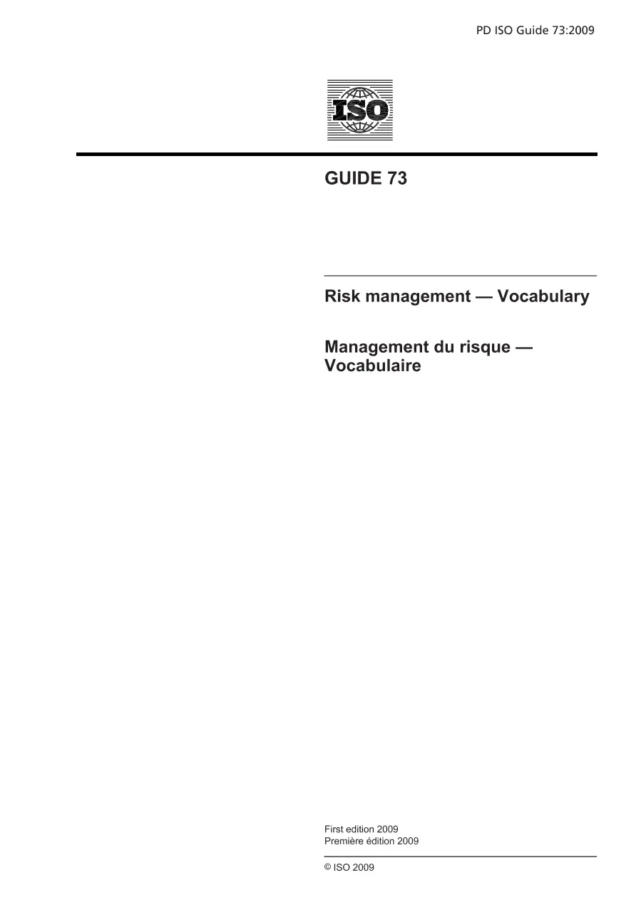 BS PD ISO GUIDE 73:2009 BS PD ISO GUIDE 73:2009