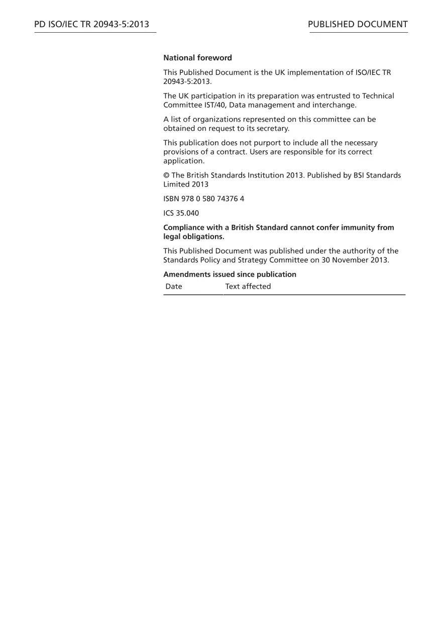 BS PD ISO/IEC TR 20943-5:2013 BS PD ISO/IEC TR 20943-5:2013