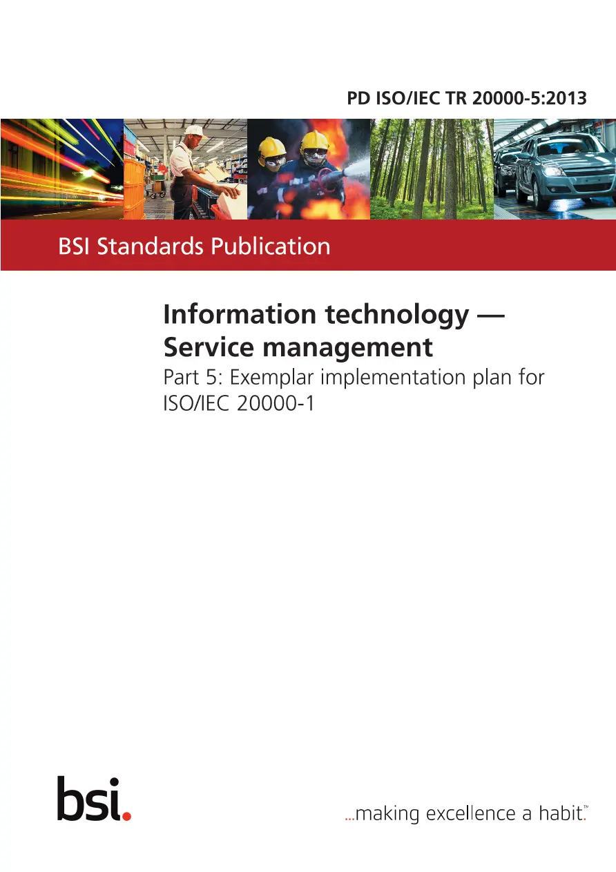 BS PD ISO/IEC TR 20000-5:2013 BS PD ISO/IEC TR 20000-5:2013