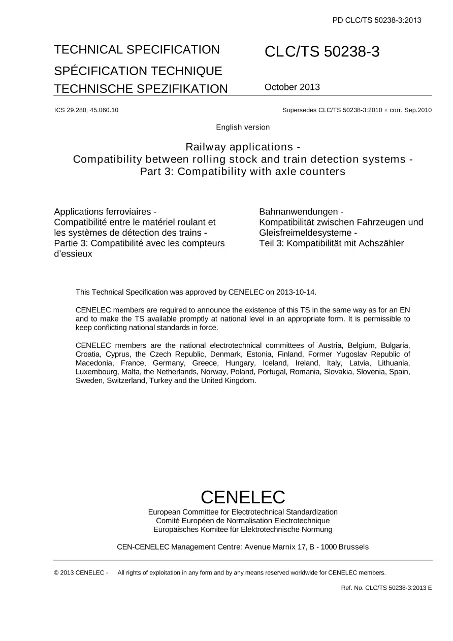 BS PD CLC/TS 50238-3:2013 BS PD CLC/TS 50238-3:2013