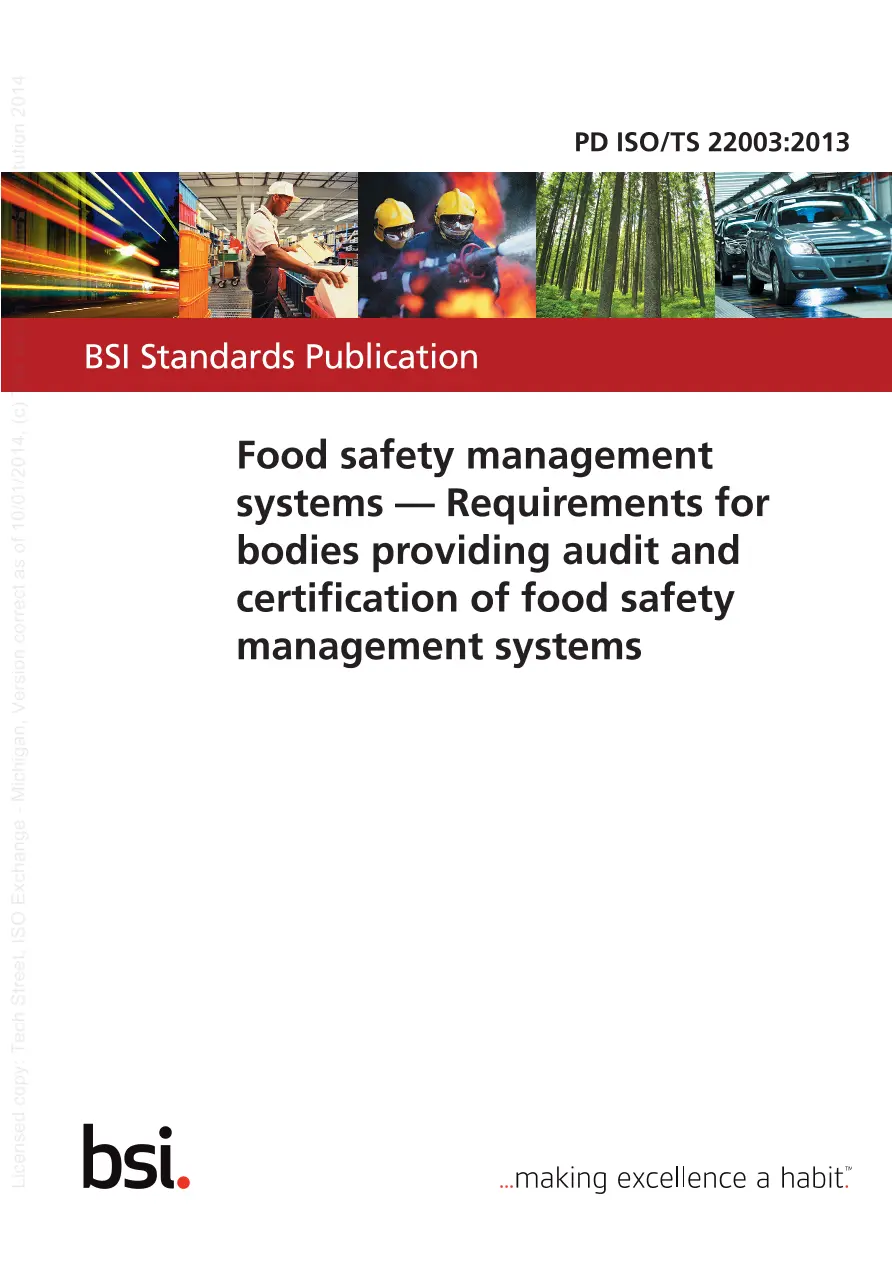 BS PD ISO/TS 22003:2013 BS PD ISO/TS 22003:2013