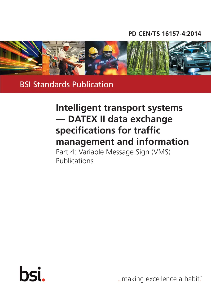 BS PD CEN/TS 16157-4:2014 BS PD CEN/TS 16157-4:2014