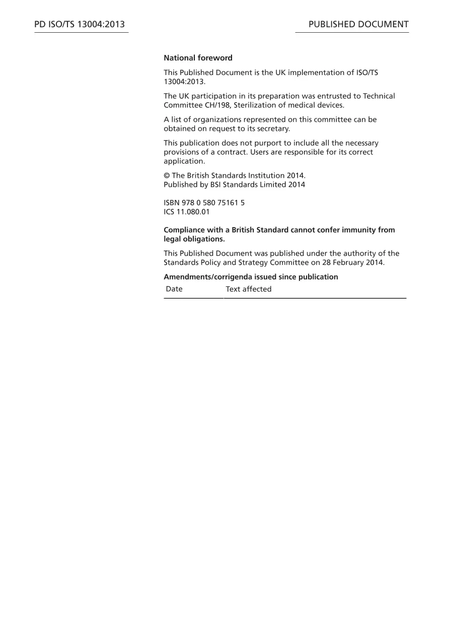 BS PD ISO/TS 13004:2013 BS PD ISO/TS 13004:2013