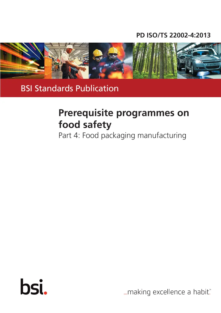 BS PD ISO/TS 22002-4:2013 BS PD ISO/TS 22002-4:2013