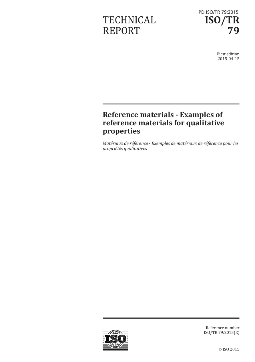 BS PD ISO/TR 79:2015 BS PD ISO/TR 79:2015