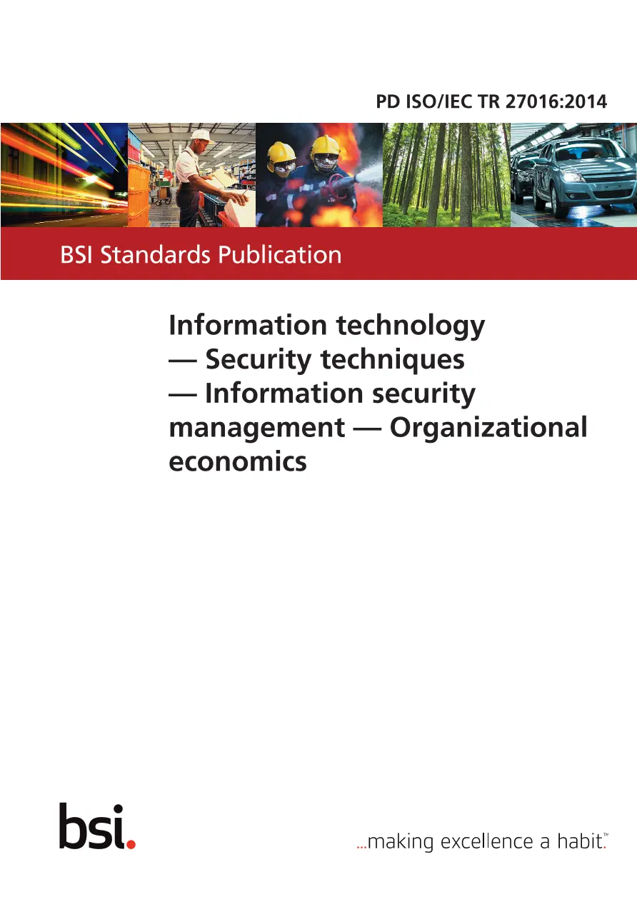 BS PD ISO/IEC TR 27016:2014 BS PD ISO/IEC TR 27016:2014
